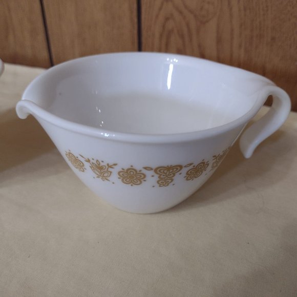 9 pcs Vintage Corelle Butterfly Gold Creamer & Sugar Bowl Set & 7 Hook Cups - Picture 4 of 12